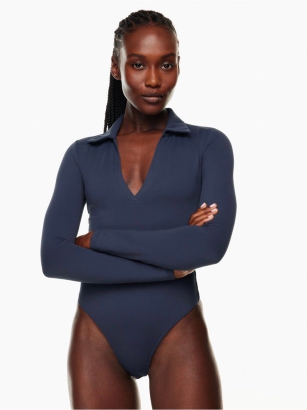 Aritzia Babaton Contour Navy Bodysuit